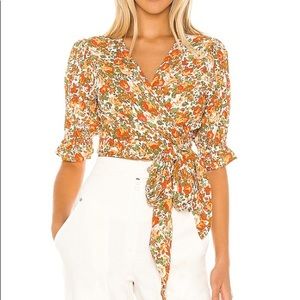 Faithfull The Brand Apricot Le Rose Wrap Top